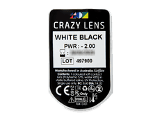 CRAZY LENS - White Black - dioptrické jednodenní (2 čočky)