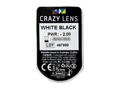 CRAZY LENS - White Black - dioptrické jednodenní (2 čočky)