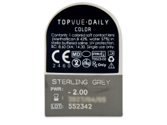 TopVue Daily Color - Sterling Grey - dioptrické jednodenní (2 čočky)