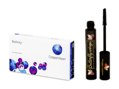 Biofinity (6 čoček) + Dermacol řasenka Butterfly Wings 9 ml ZDARMA
