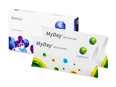 Biofinity (6 čoček) + jednodenní kontaktní čočky MyDay daily disposable (2x 5 čoček) ZDARMA