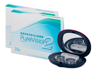 PureVision 2 (2x 3 čočky) + kazetka se zrcátkem - Alensa ZDARMA