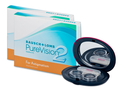 PureVision 2 for Astigmatism (2x 3 čočky) + kazetka se zrcátkem - Alensa ZDARMA