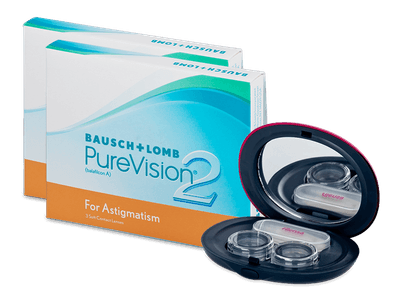 PureVision 2 for Astigmatism (2x 3 čočky) + kazetka se zrcátkem - Alensa ZDARMA