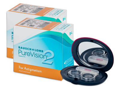 PureVision 2 for Astigmatism (2x 6 čoček) + kazetka se zrcátkem - Alensa ZDARMA