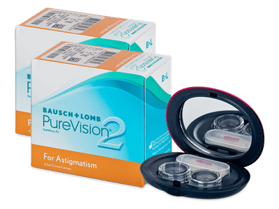 PureVision 2 for Astigmatism (2x 6 čoček) + kazetka se zrcátkem - Alensa ZDARMA