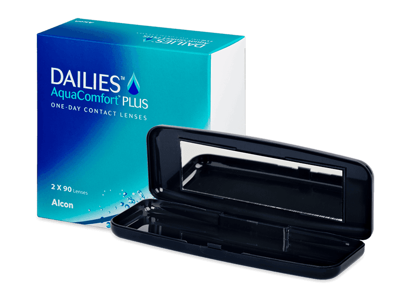 Dailies AquaComfort Plus (180 čoček) + pevné pouzdro na jednodenní čočky - Alensa ZDARMA