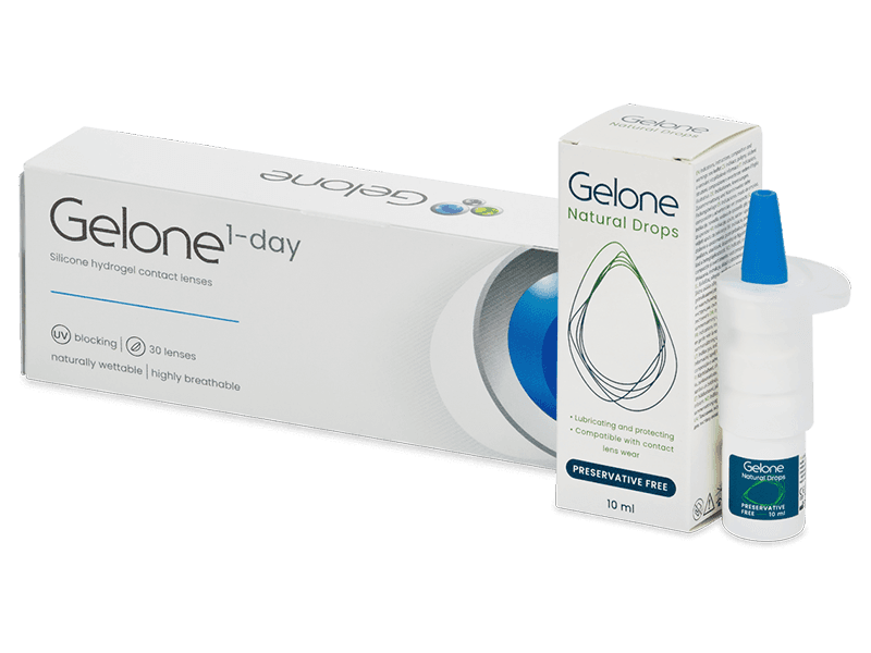 Gelone 1day (30 čoček) + oční kapky Gelone Natural Drops 10 ml Alensa.cz