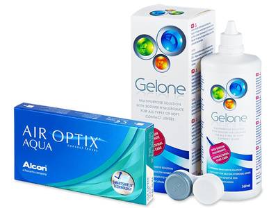 Air Optix Aqua (6 čoček) + roztok Gelone 360 ml