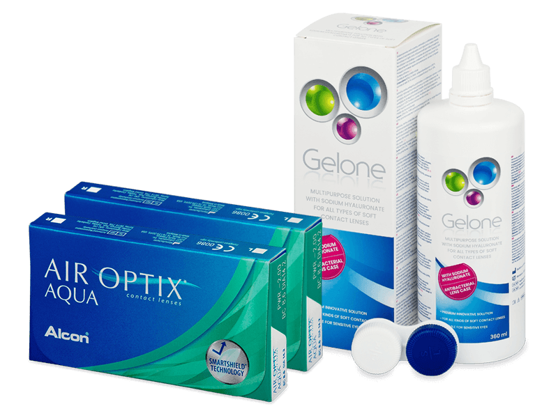 Air Optix Aqua (2x3 čočky) + roztok Gelone 360 ml